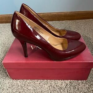 Maroon Patent Leather Pumps